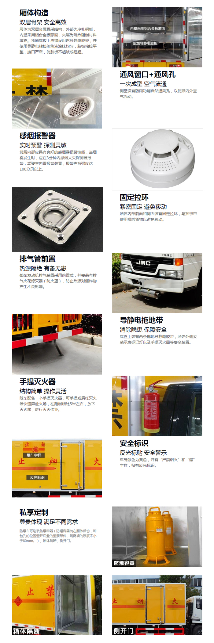 躍進3米貨廂爆破器材運輸車
